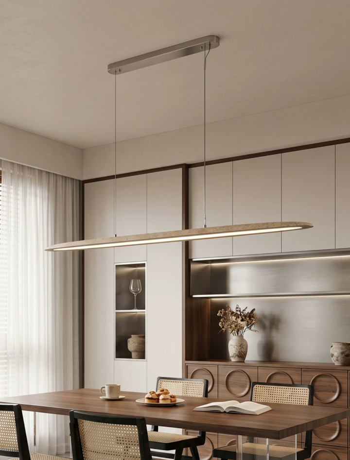 Ledge Travertine Linear Pendant Lamp