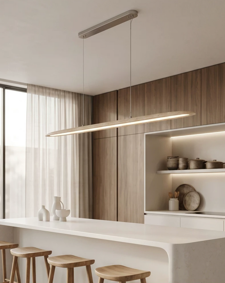 Ledge Travertine Linear Pendant Lamp