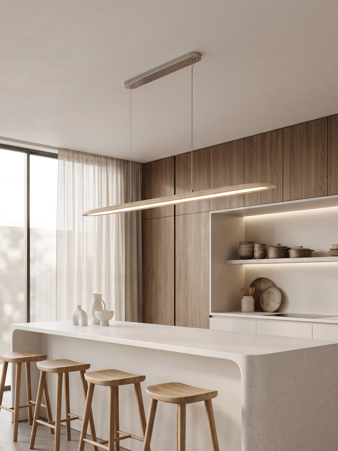 Ledge Travertine Linear Pendant Lamp