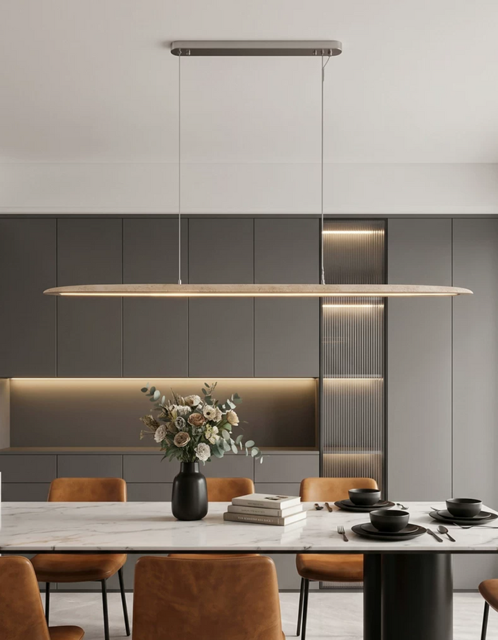 Ledge Travertine Linear Pendant Lamp