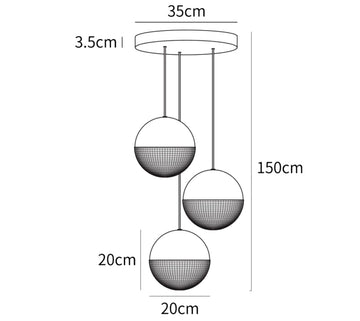 Lens Flair Pendant Lamp — Dimension drawings 2