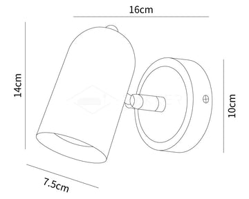 Leonardo Gold Wall Lamp — Dimension drawings 1