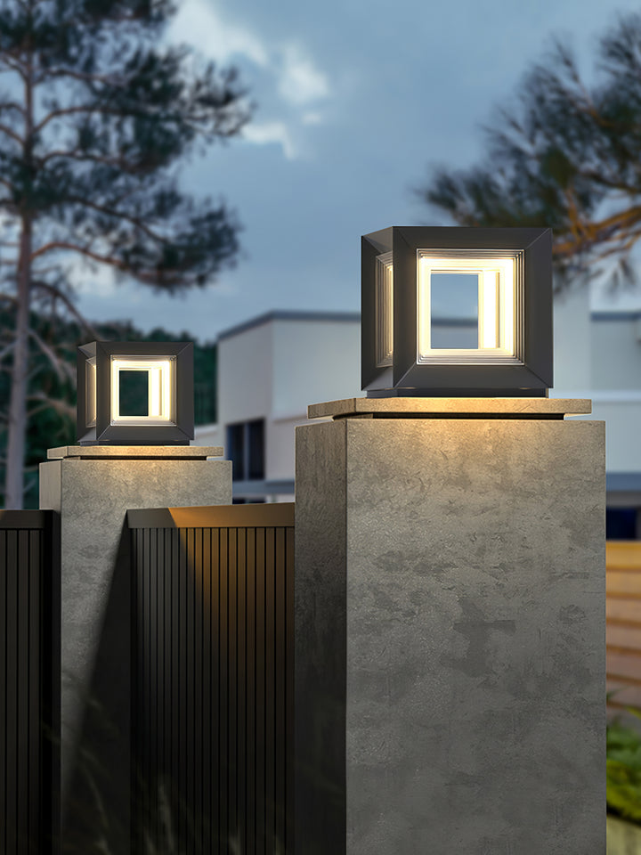 Light Cube Outdoor Post Light - Vakkerlight