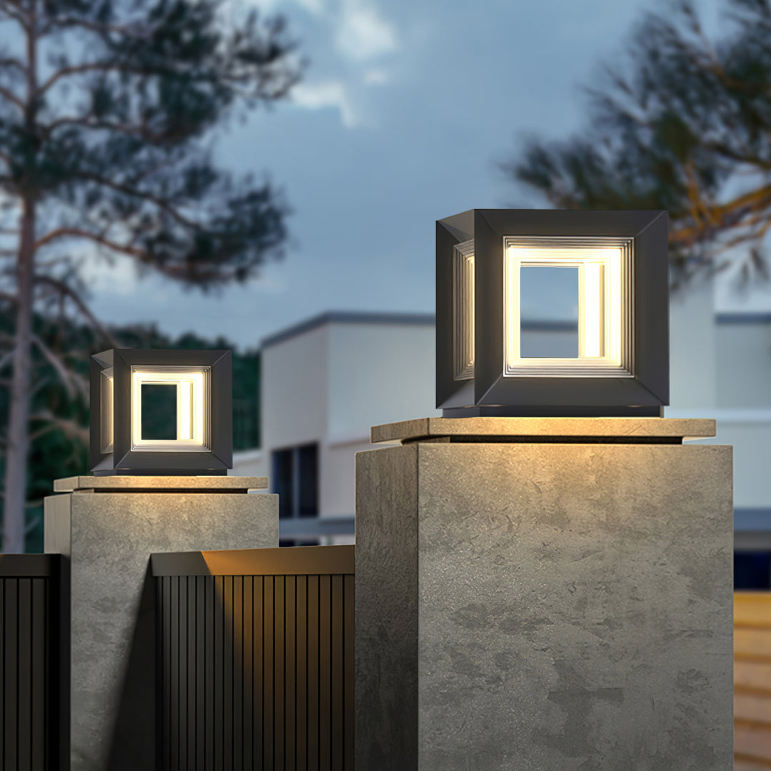 Light Cube Outdoor Post Light - Vakkerlight