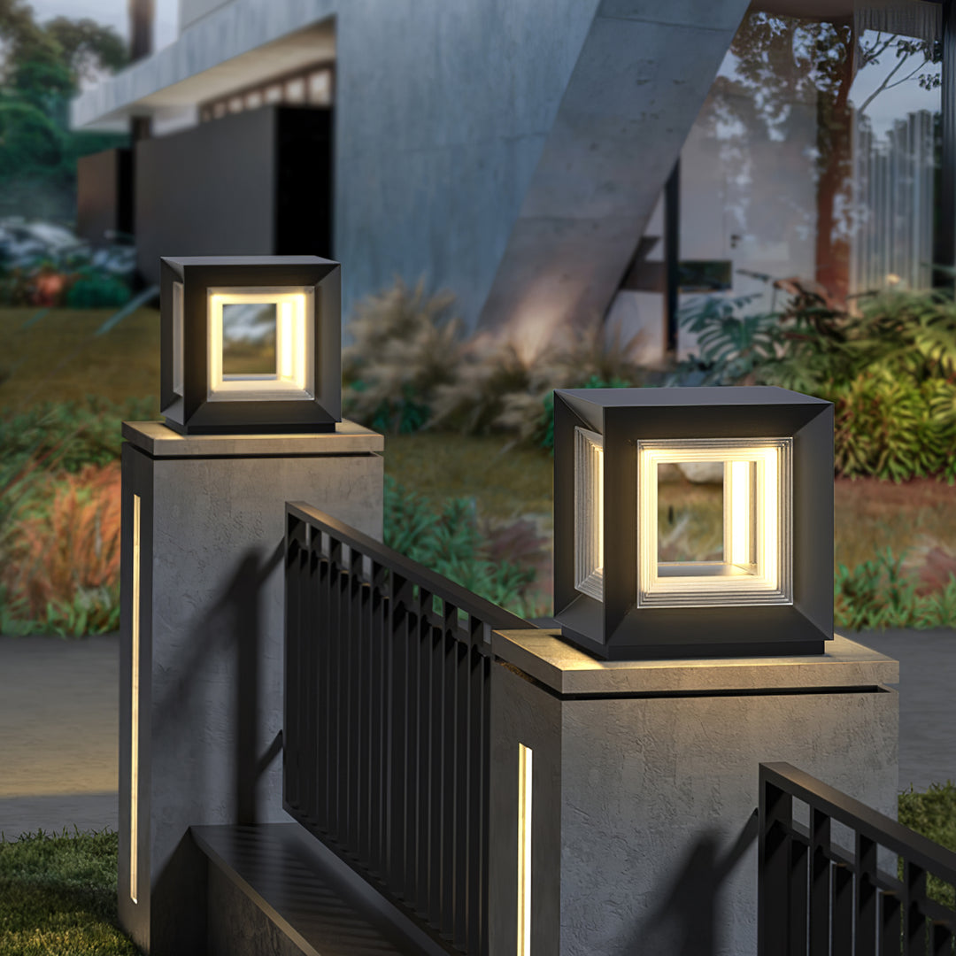 Light Cube Outdoor Post Light - Vakkerlight