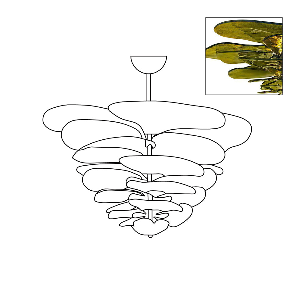 Golden Petals Murano Chandelier