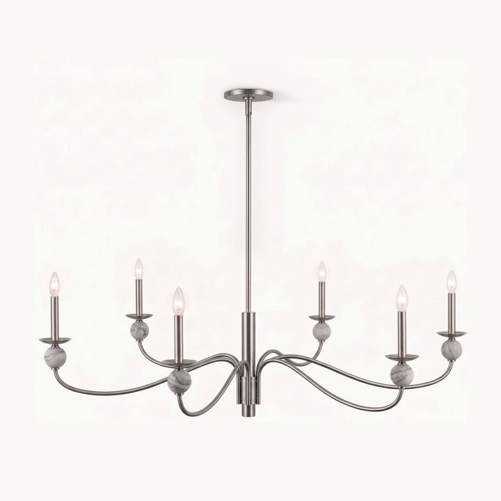 Linden Wave Arm Chandelier – detail 7