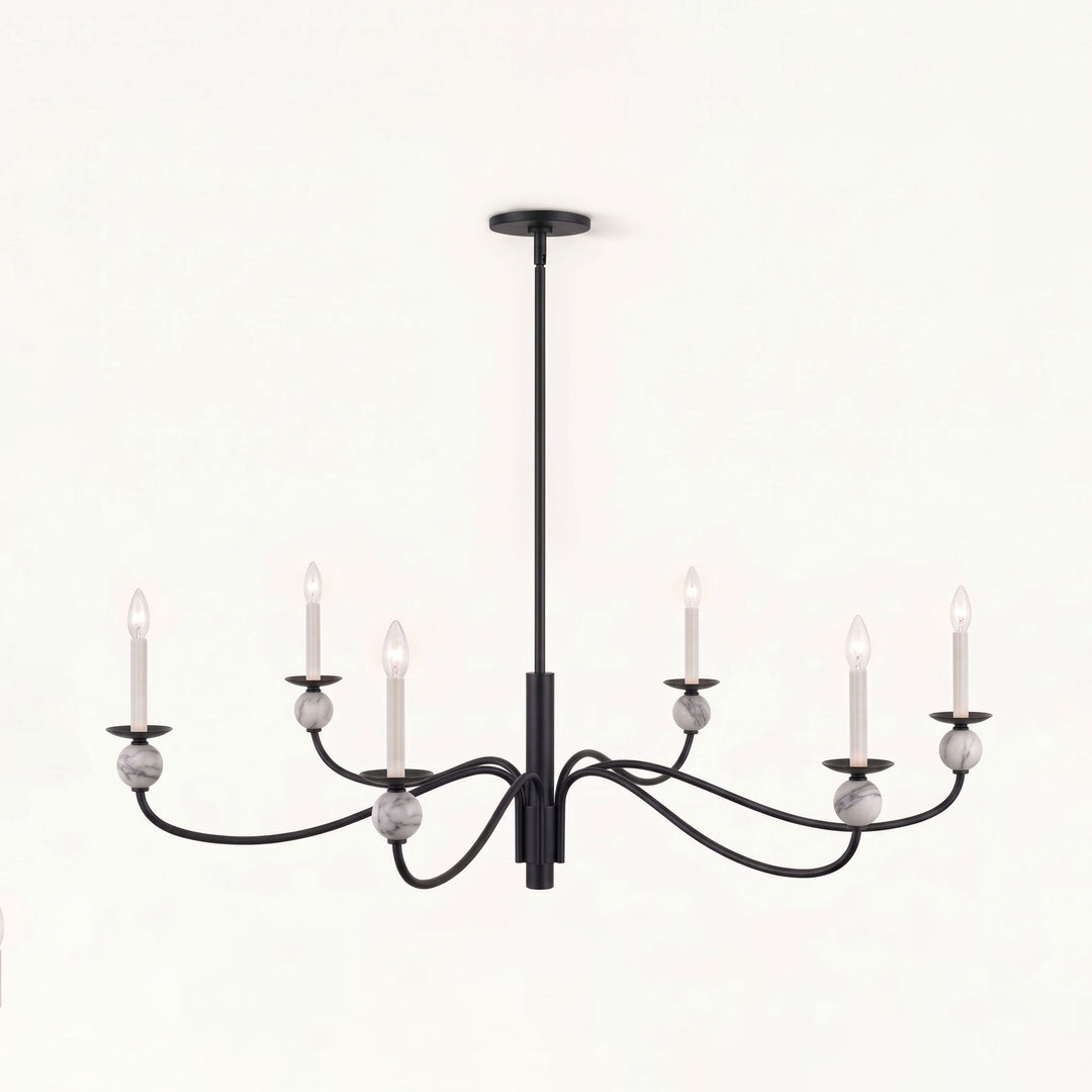 Linden Wave Arm Chandelier – detail 8