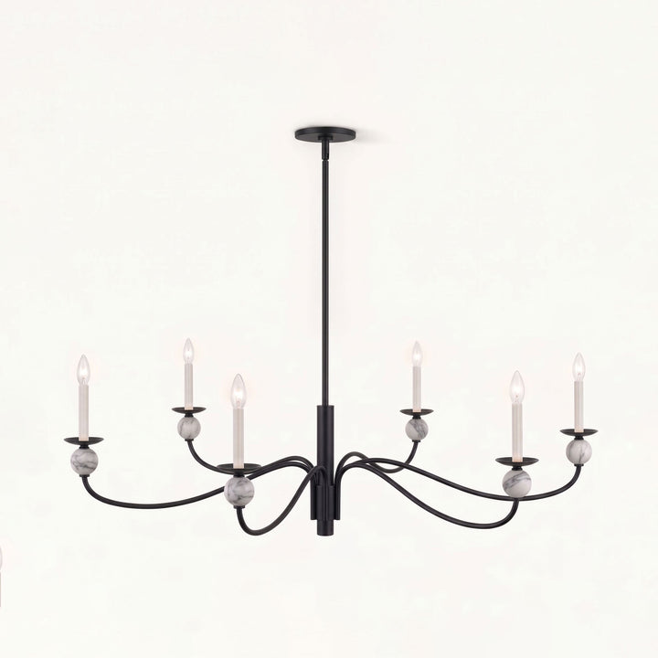 Linden Wave Arm Chandelier – detail 8