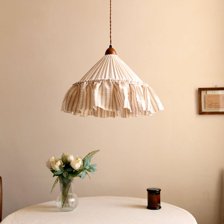 Linden Ruffled Stripe Pendant Light