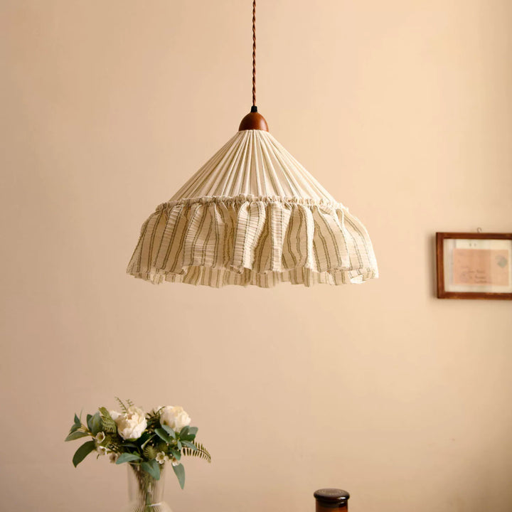 Linden Ruffled Stripe Pendant Light