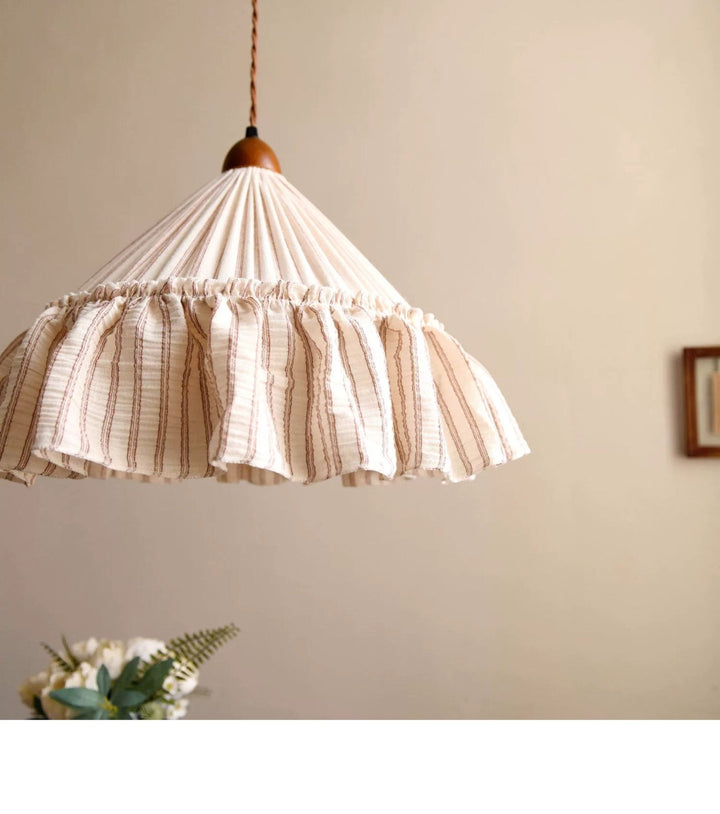 Linden Ruffled Stripe Pendant Light