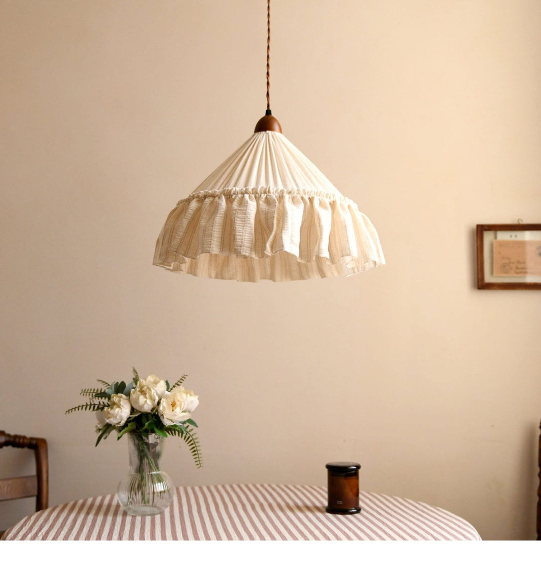 Linden Ruffled Stripe Pendant Light