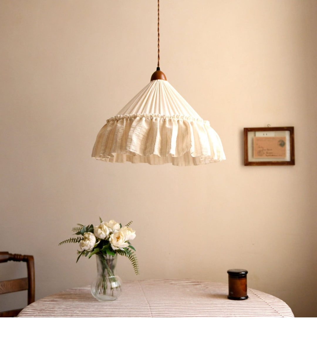 Linden Ruffled Stripe Pendant Light