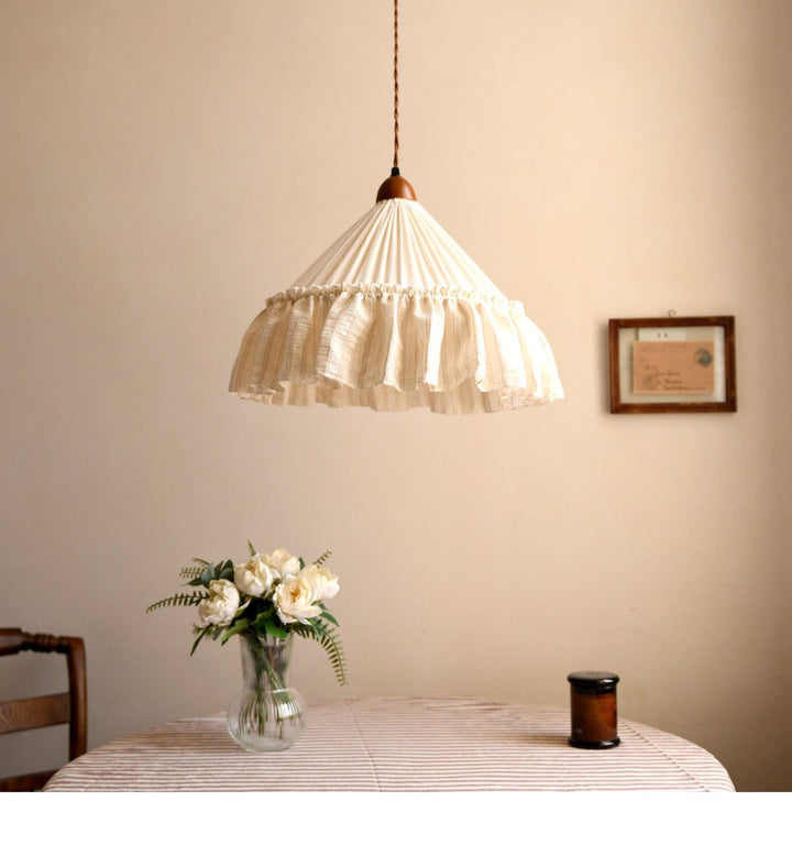 Linden Ruffled Stripe Pendant Light