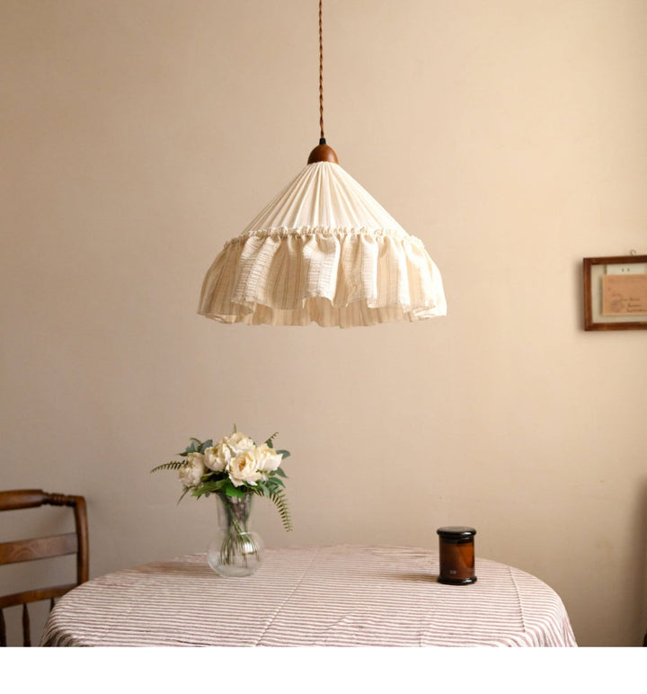 Linden Ruffled Stripe Pendant Light