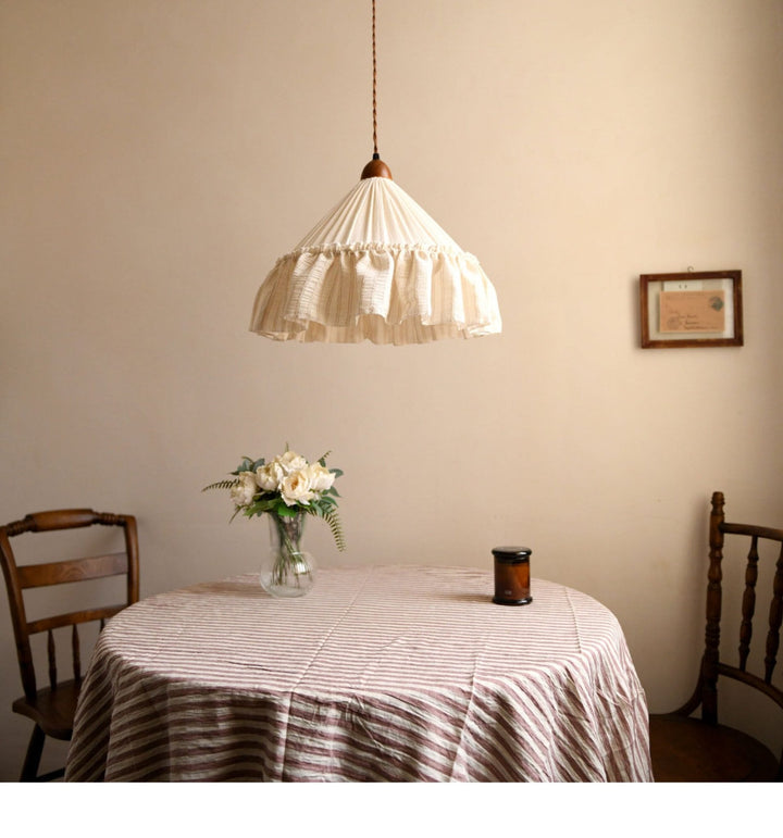 Linden Ruffled Stripe Pendant Light