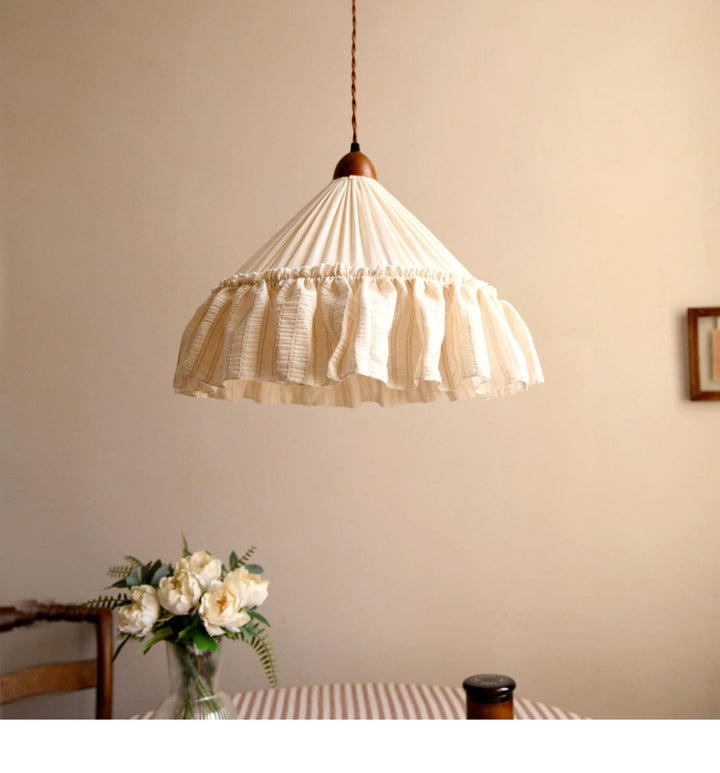 Linden Ruffled Stripe Pendant Light