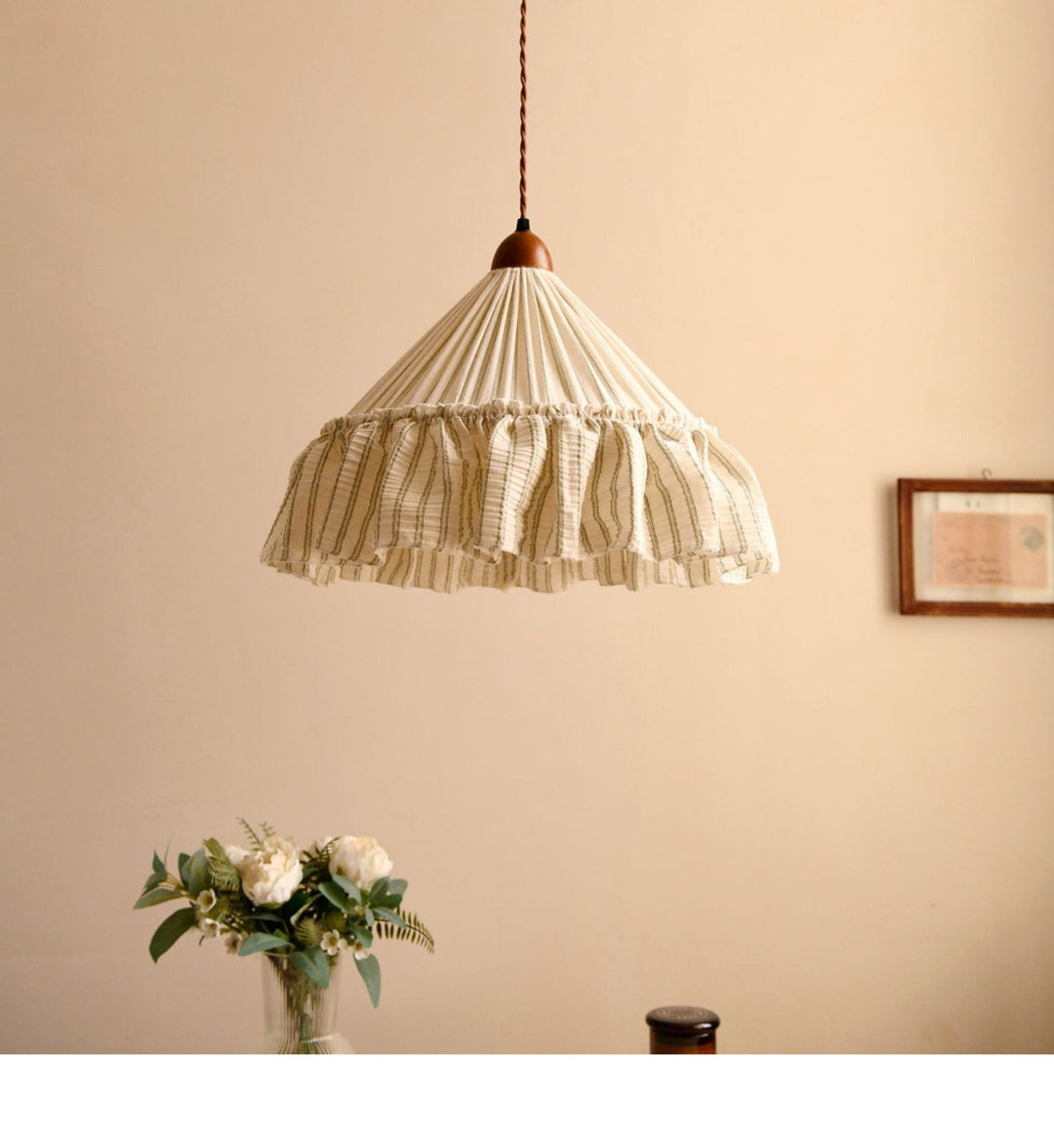 Linden Ruffled Stripe Pendant Light