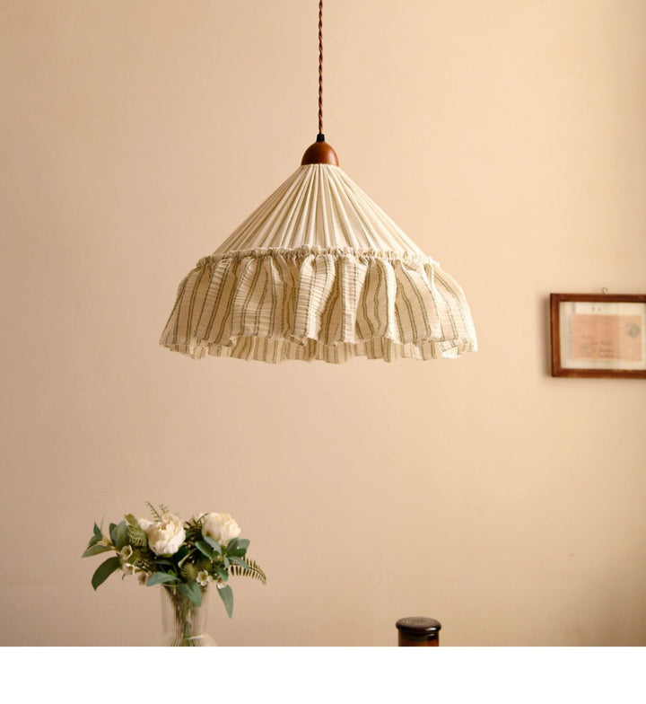 Linden Ruffled Stripe Pendant Light