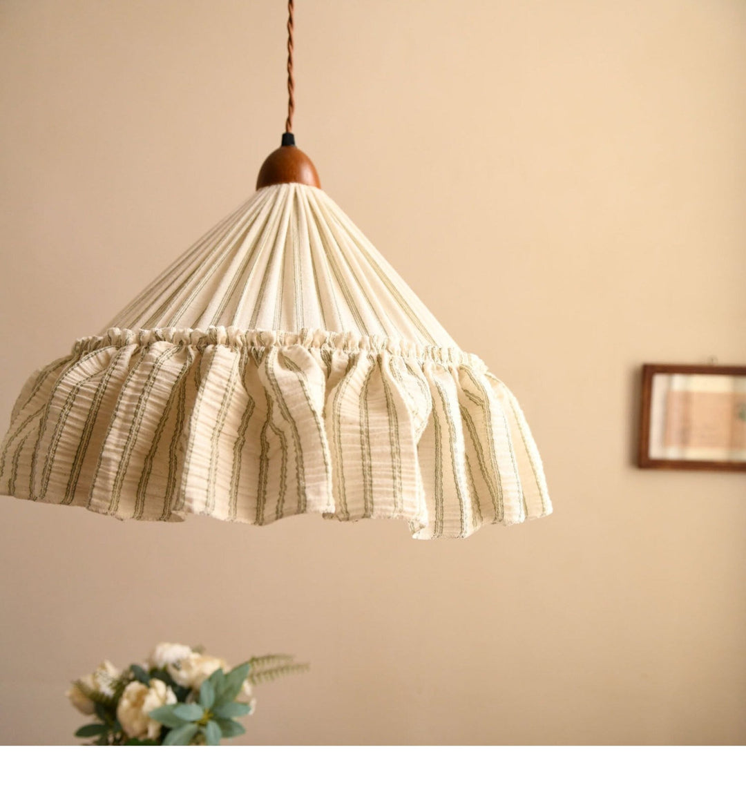 Linden Ruffled Stripe Pendant Light