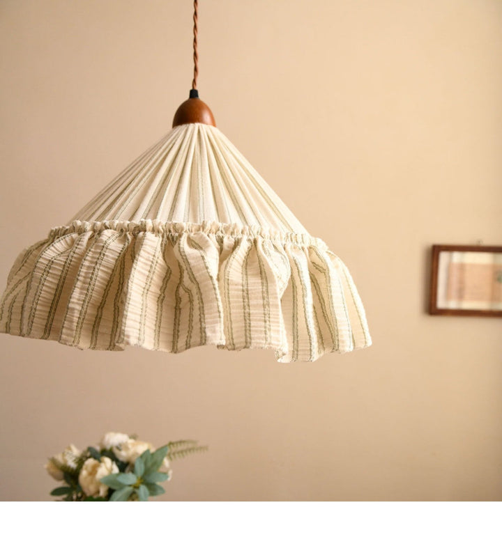 Linden Ruffled Stripe Pendant Light