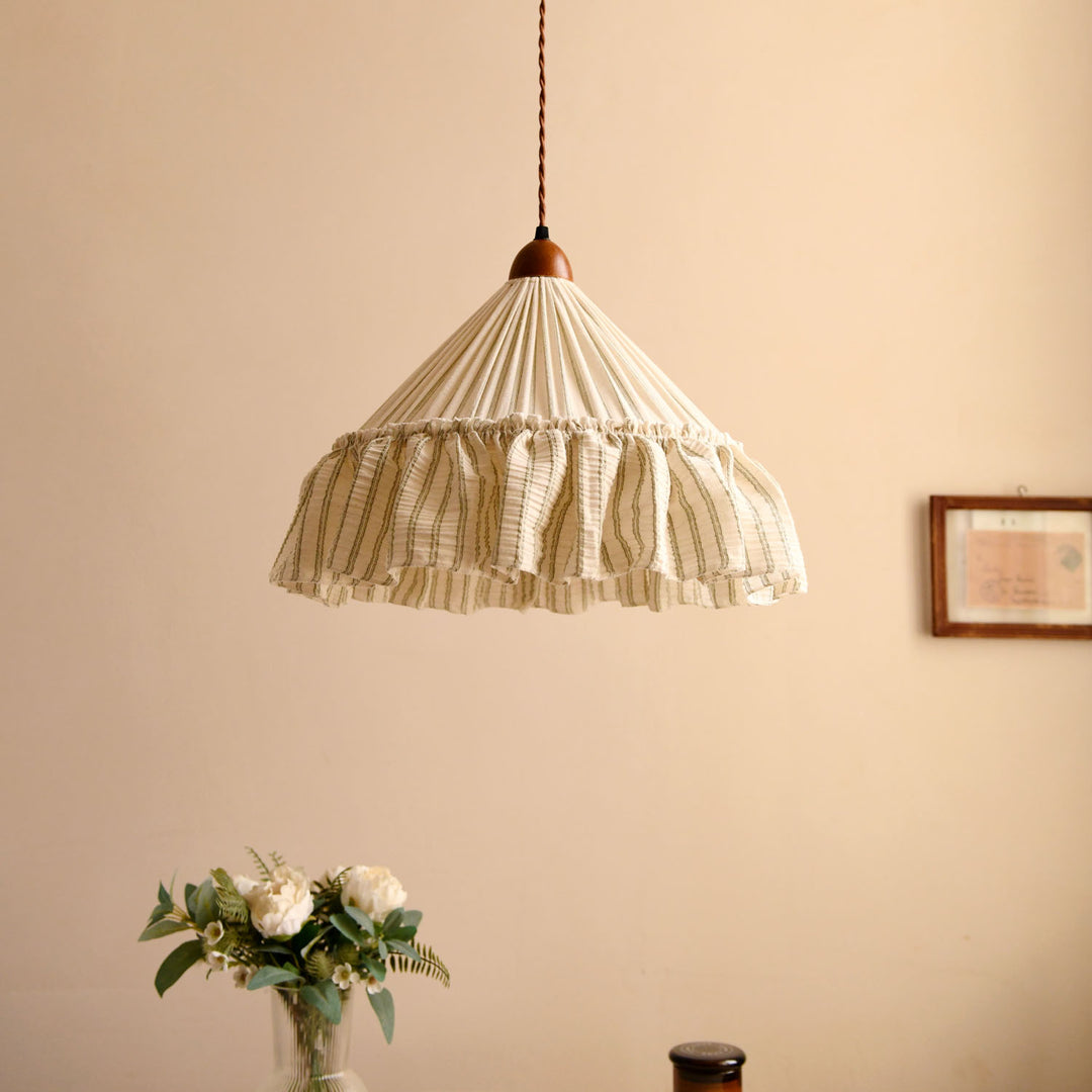 Linden Ruffled Stripe Pendant Light
