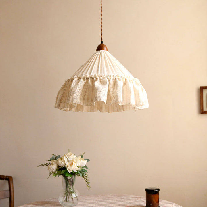 Linden Ruffled Stripe Pendant Light
