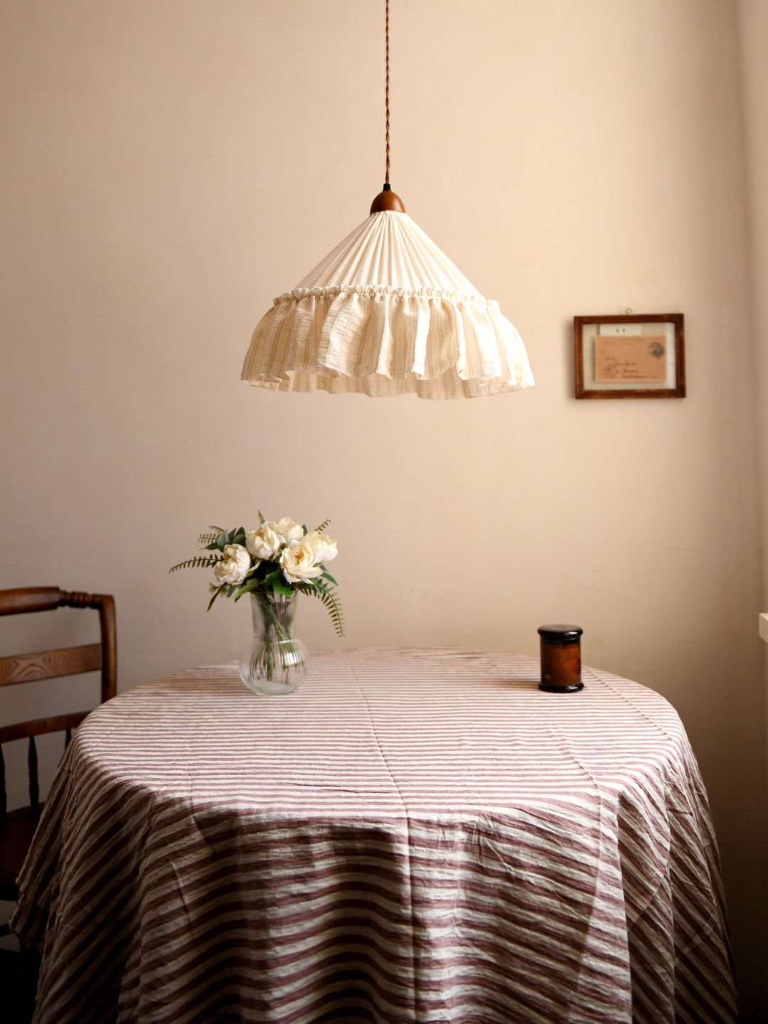 Linden Ruffled Stripe Pendant Light