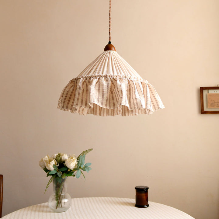 Linden Ruffled Stripe Pendant Light