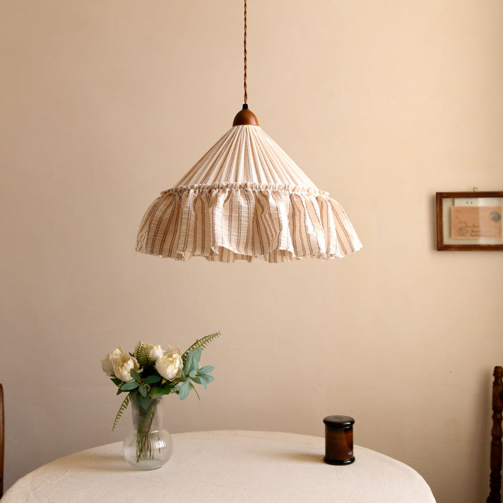 Linden Ruffled Stripe Pendant Light
