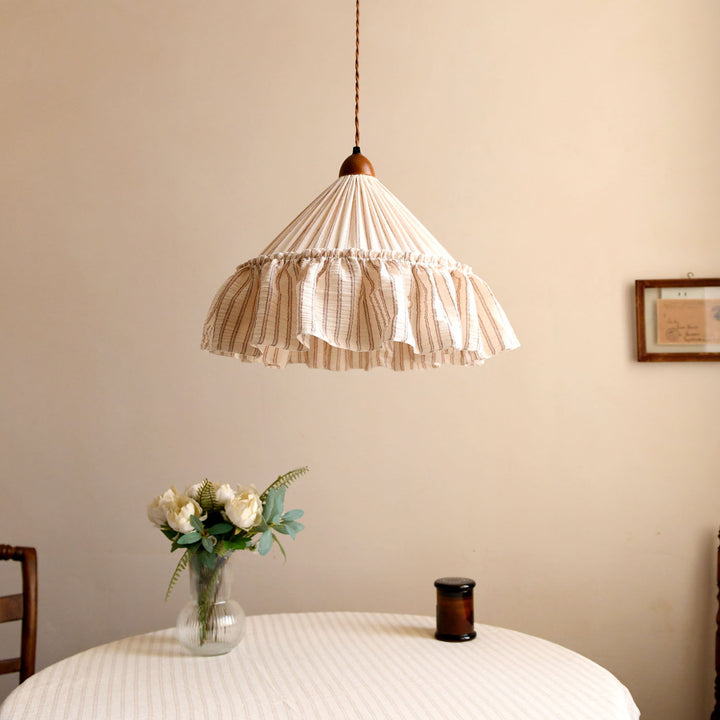Linden Ruffled Stripe Pendant Light