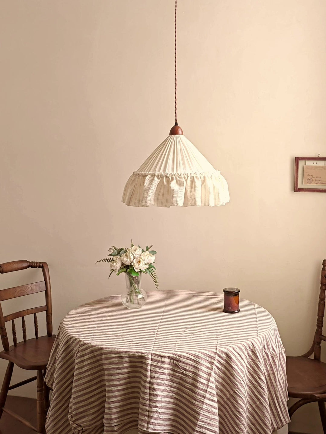 Linden Ruffled Stripe Pendant Light