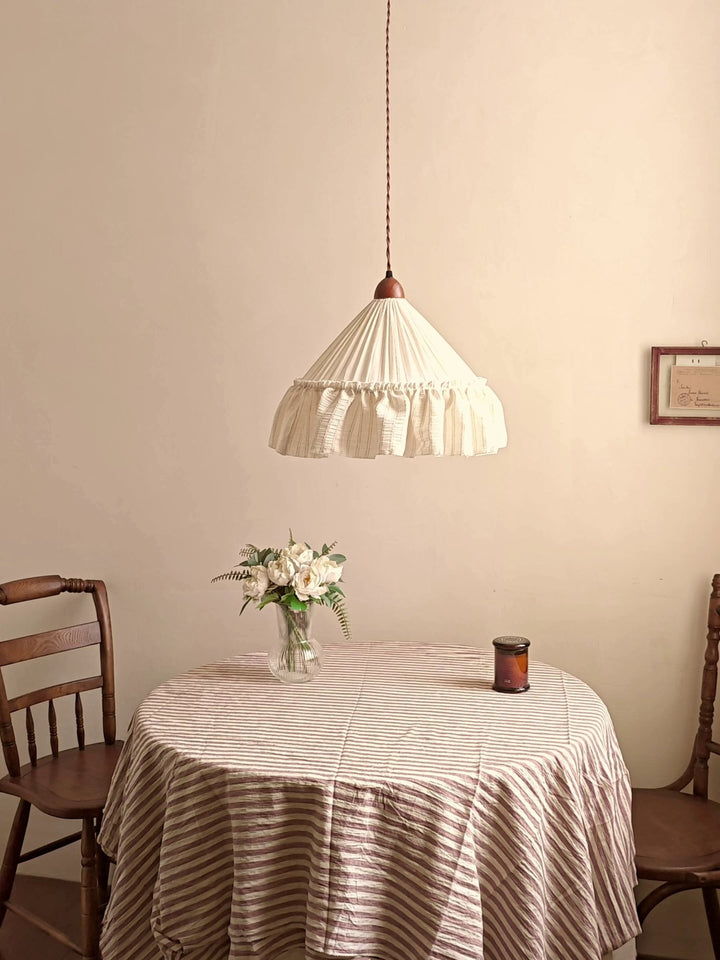 Linden Ruffled Stripe Pendant Light