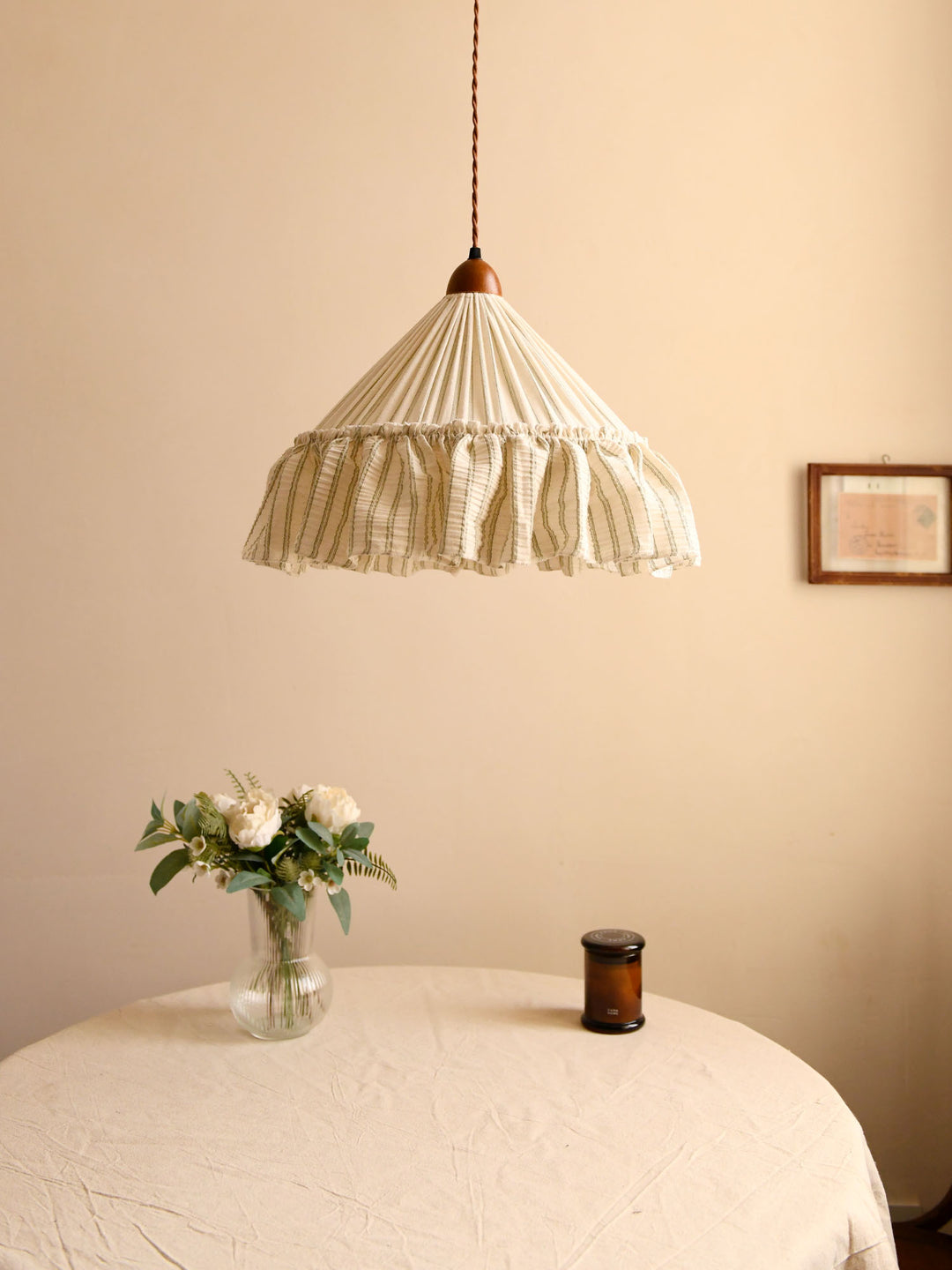 Linden Ruffled Stripe Pendant Light
