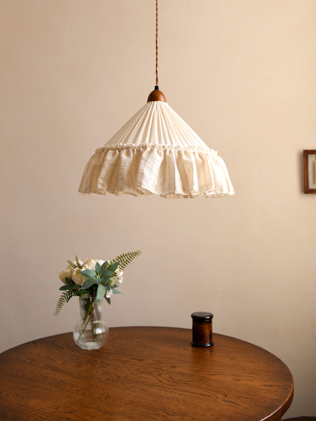 Linden Ruffled Stripe Pendant Light