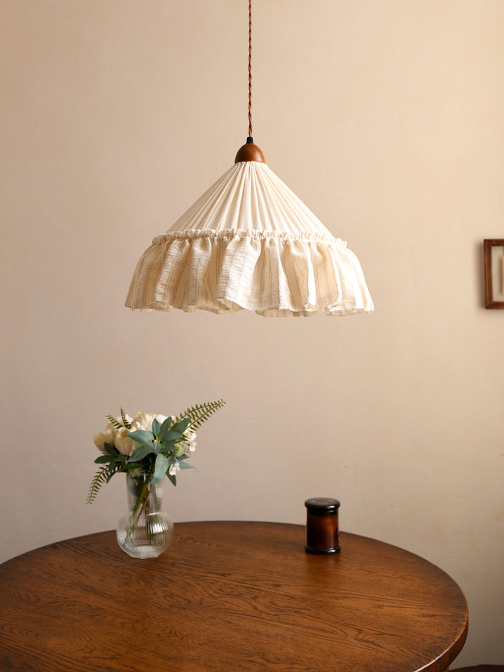 Linden Ruffled Stripe Pendant Light