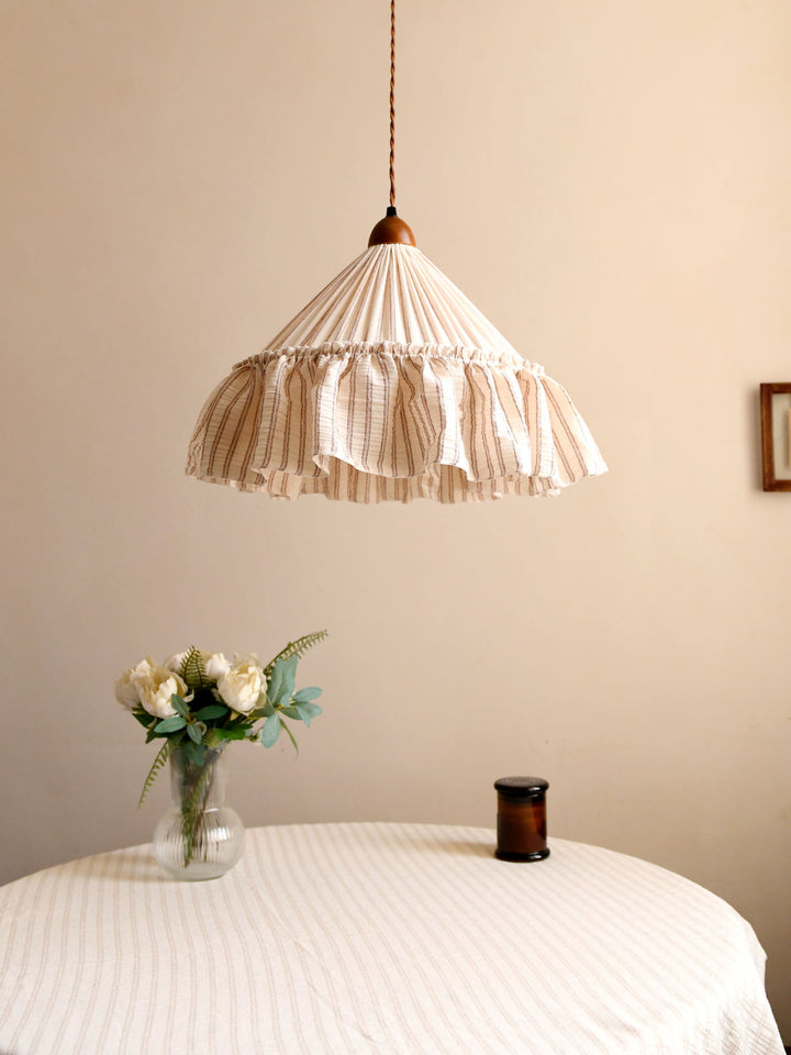 Linden Ruffled Stripe Pendant Light