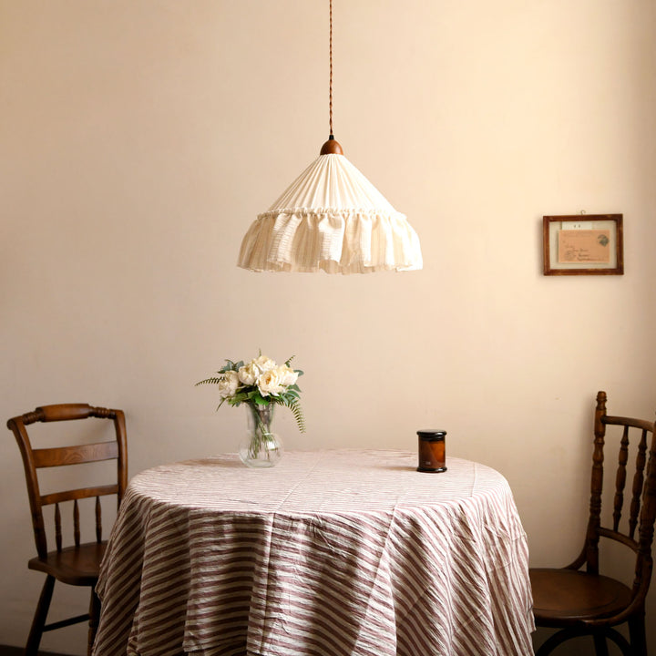Linden Ruffled Stripe Pendant Light