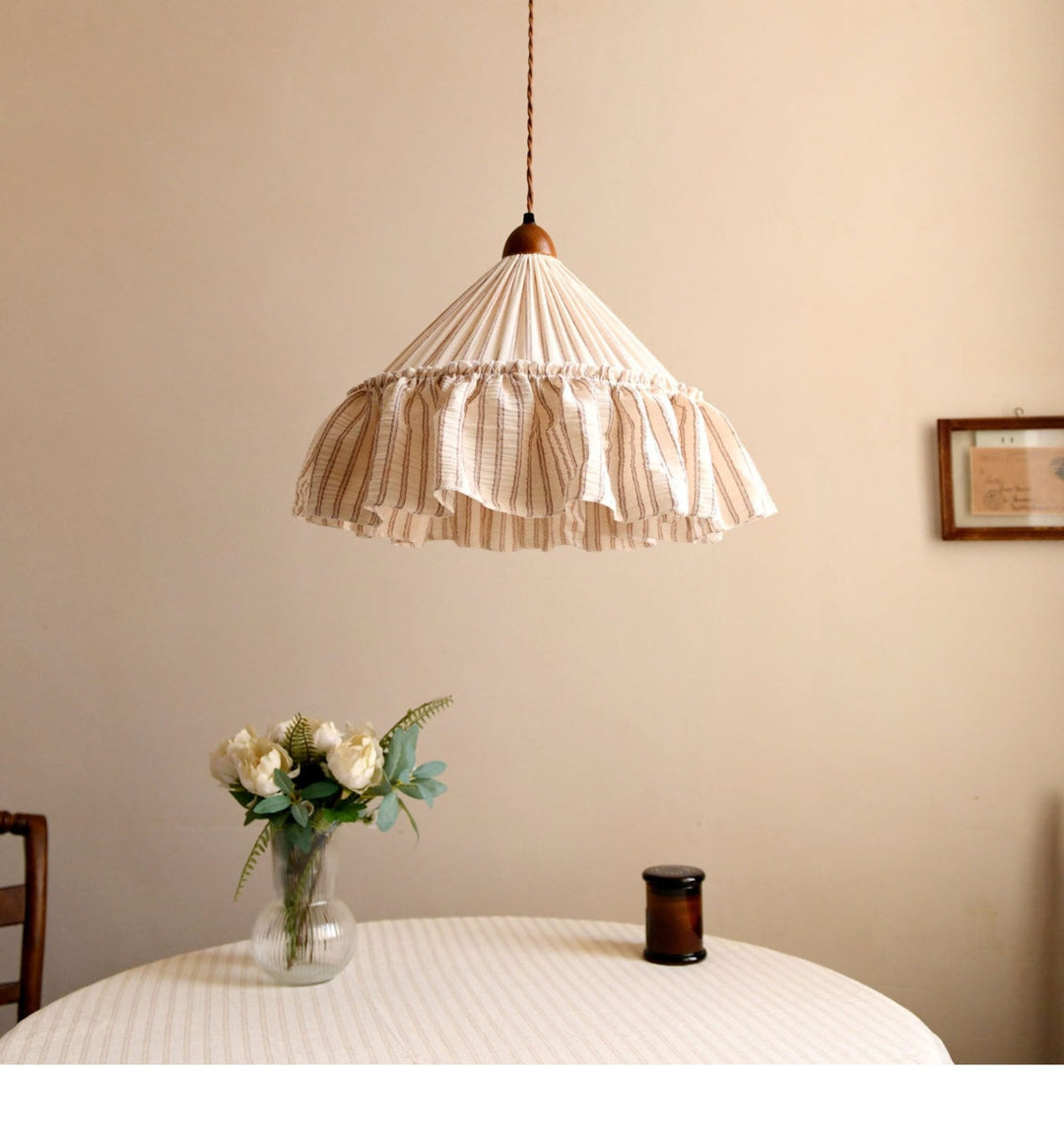 Linden Ruffled Stripe Pendant Light