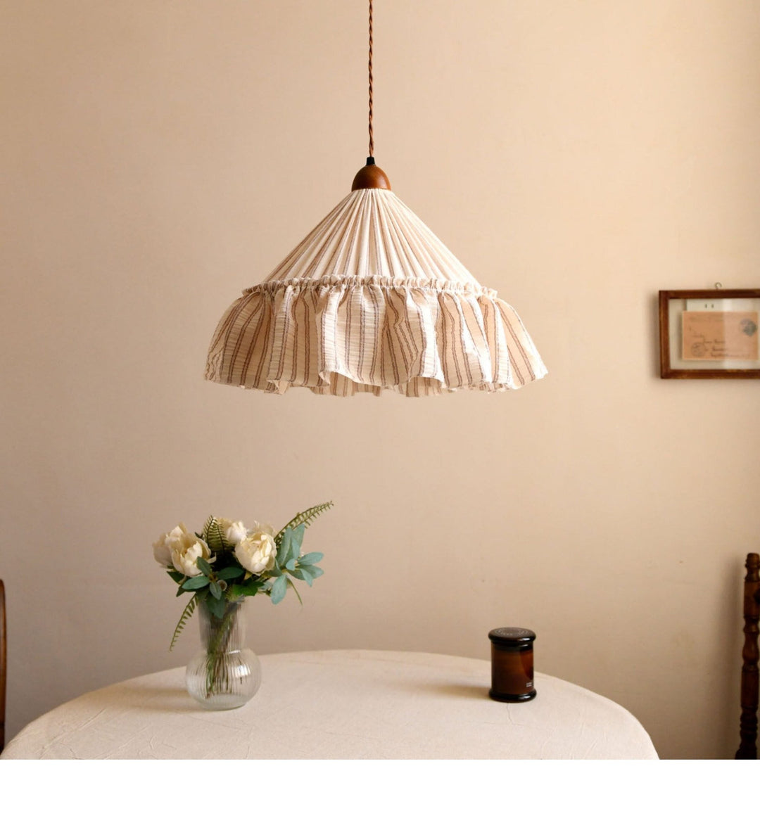 Linden Ruffled Stripe Pendant Light