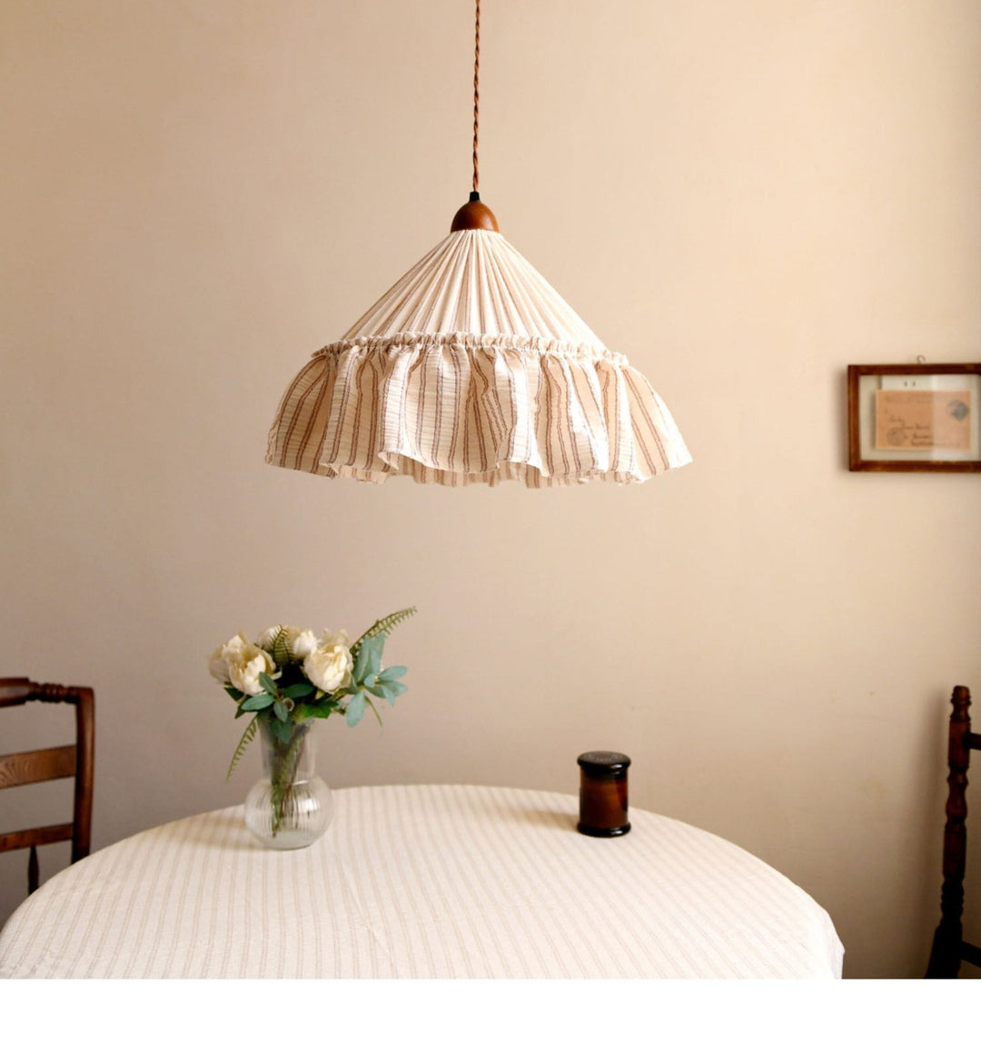 Linden Ruffled Stripe Pendant Light