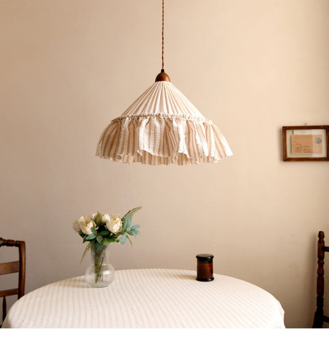 Linden Ruffled Stripe Pendant Light