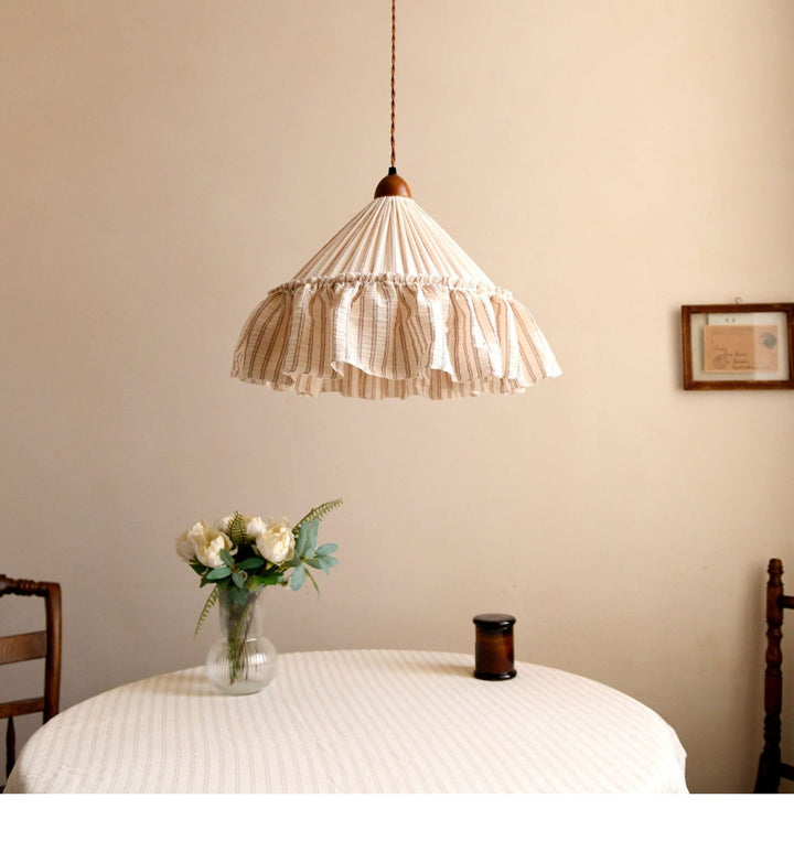 Linden Ruffled Stripe Pendant Light