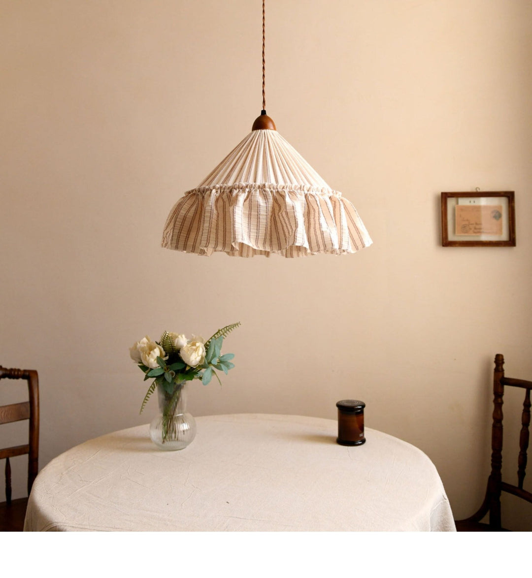 Linden Ruffled Stripe Pendant Light