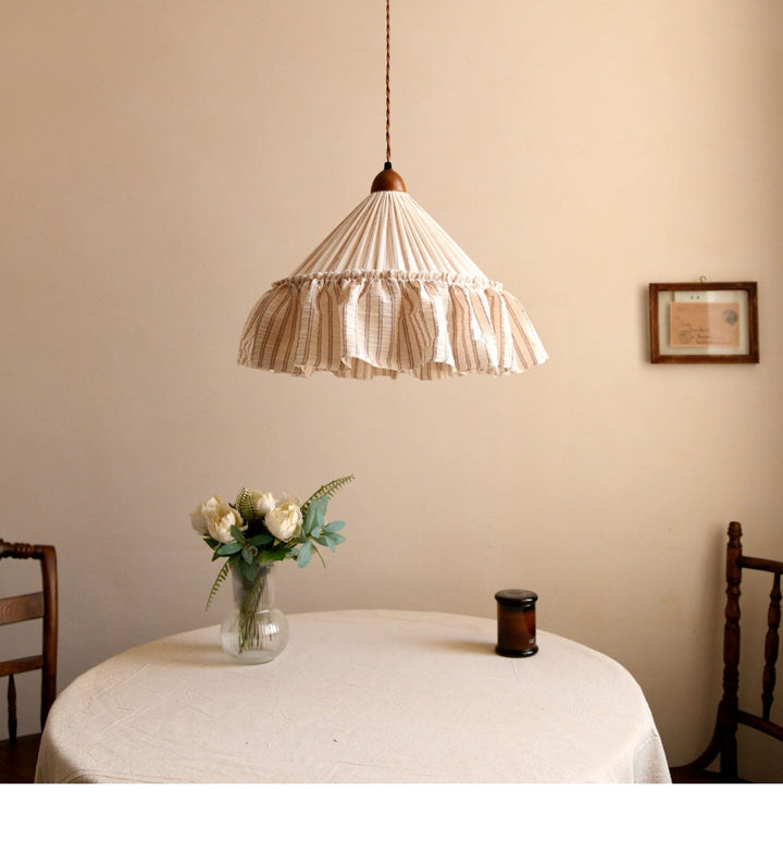 Linden Ruffled Stripe Pendant Light