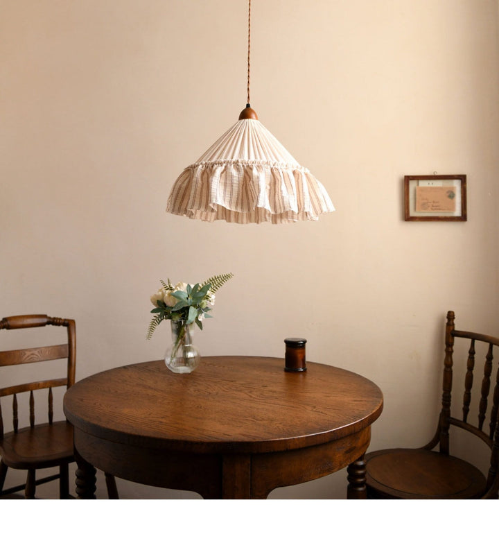 Linden Ruffled Stripe Pendant Light