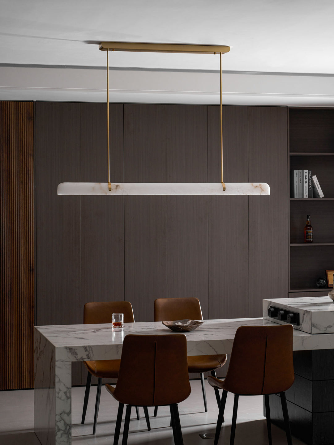 Linear Alabaster Chandelier