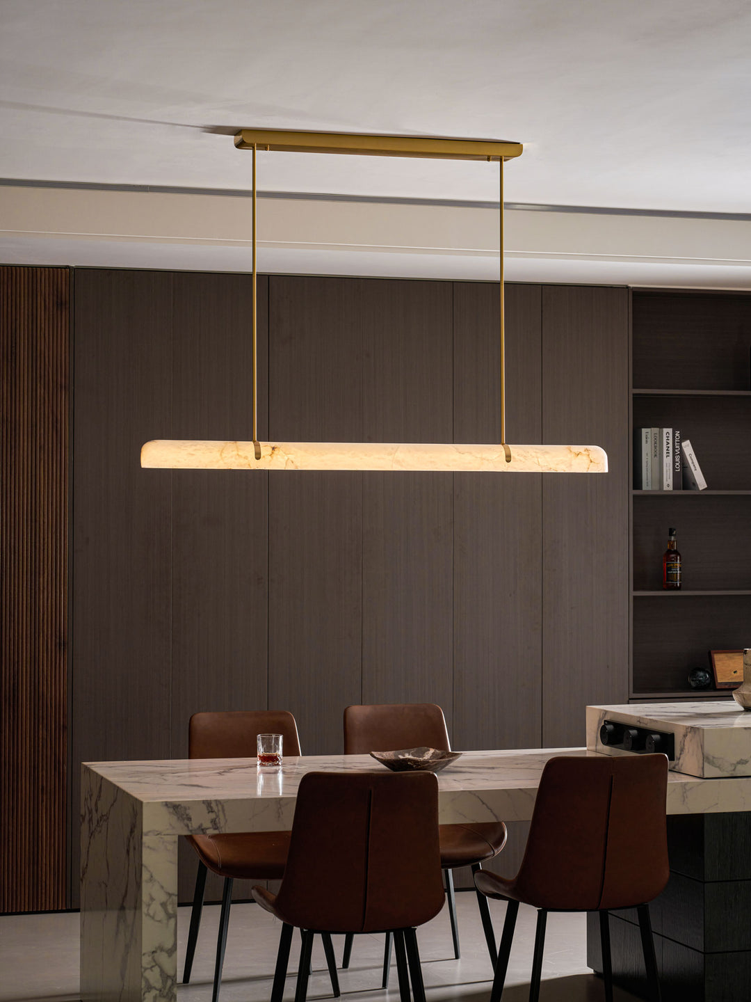 Linear Alabaster Chandelier