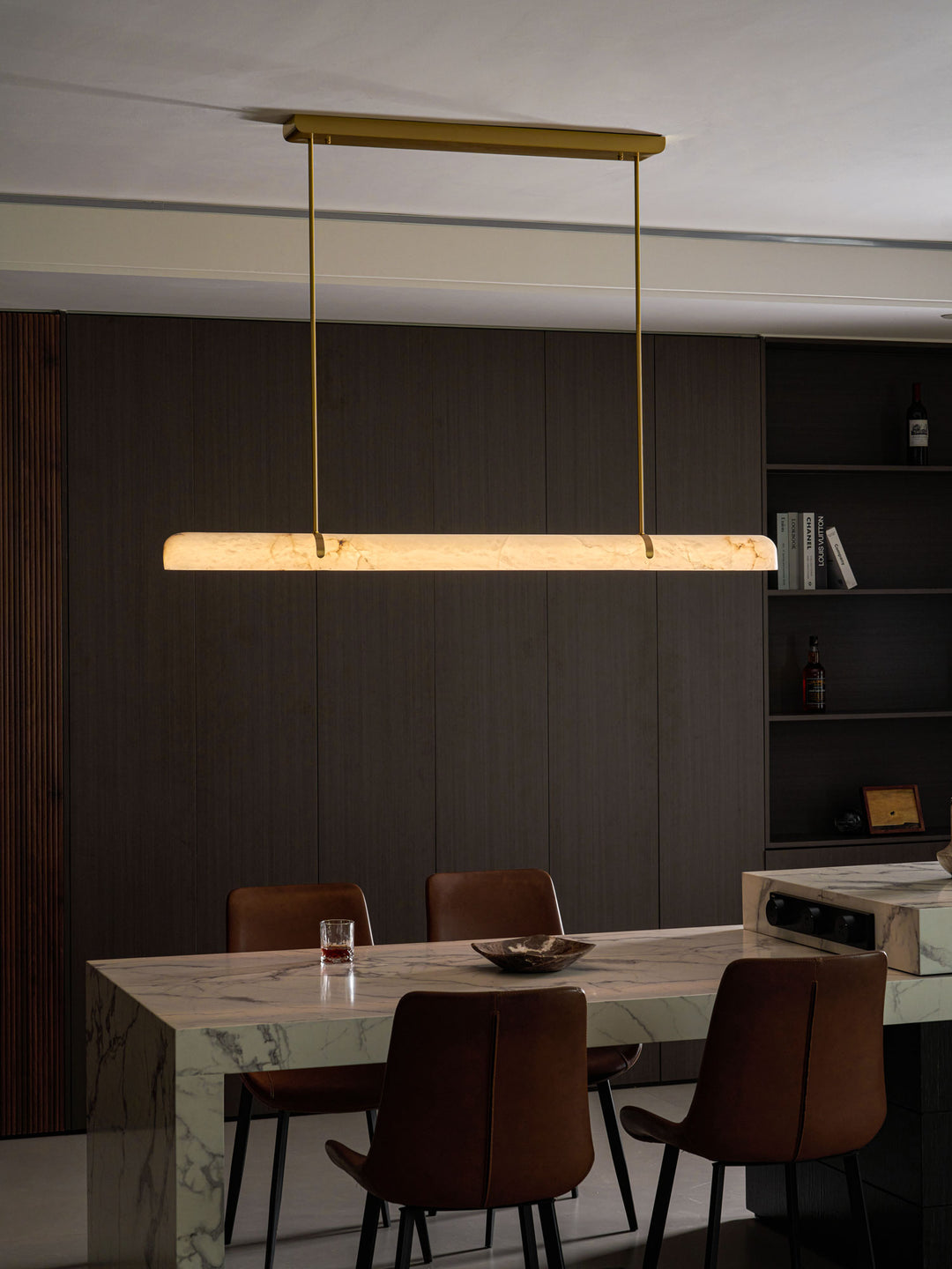 Linear Alabaster Chandelier